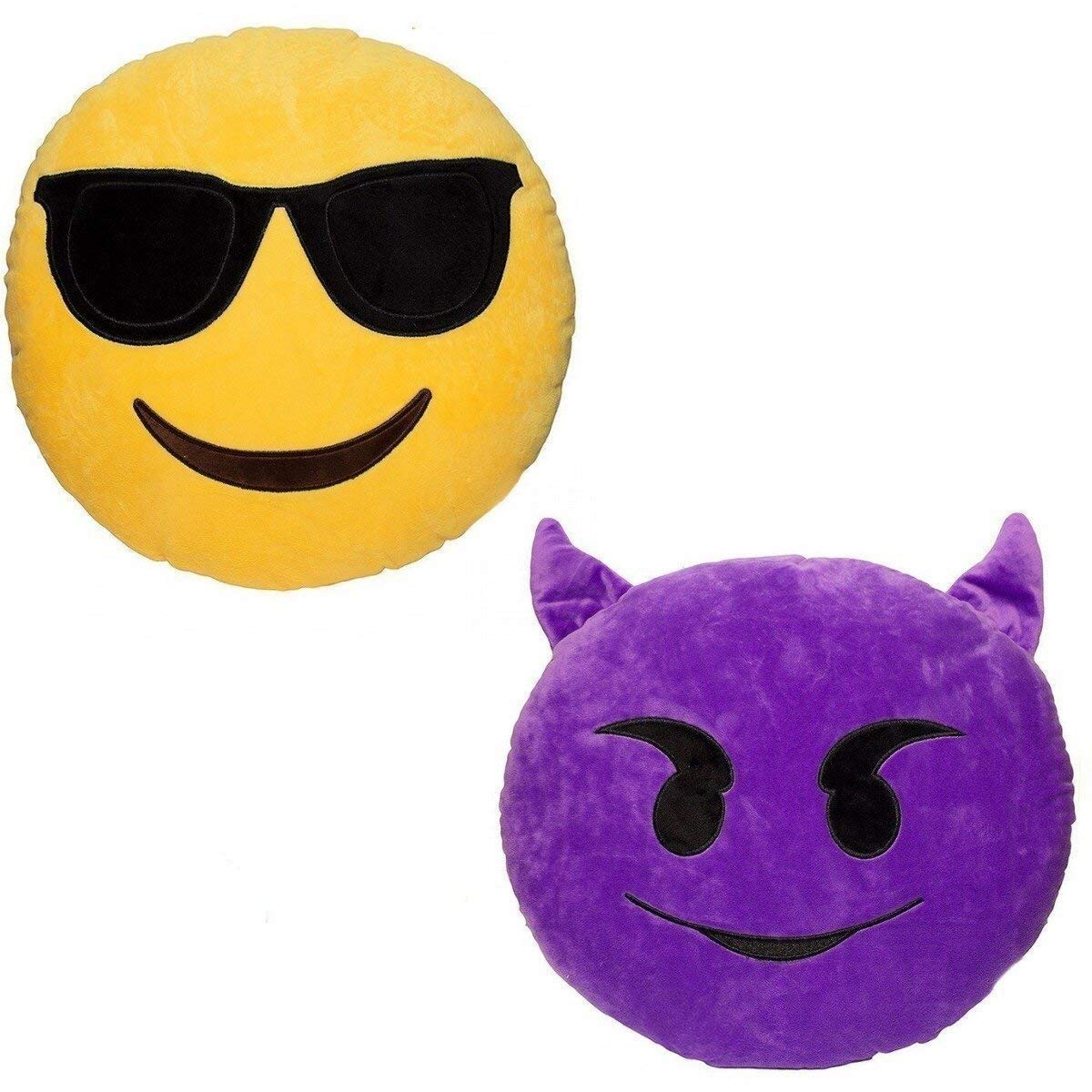 x Stuffed plush Emoji cushion devil cool face 12 inch Emoji