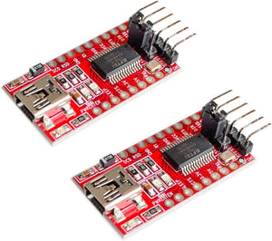 JZK 2 x FT232RL FT232 USB to TTL Serial Converter Adapter Module 3.3V 5.5V FT232R Mini Port for Raspberry Pi Arduino