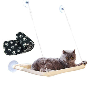 Am Fenster montierte Katzen-Hängematte + Katzendecke mit Saugnapf zum Aufhängen und Haustierdecke für Katzensitz 