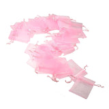 50x Rosa Organzabeutel Partygeschenkbeutel Konfettibeutel kleine Geschenkbeutel 7x9 cm für Süßigkeiten, kleinen Schmuck