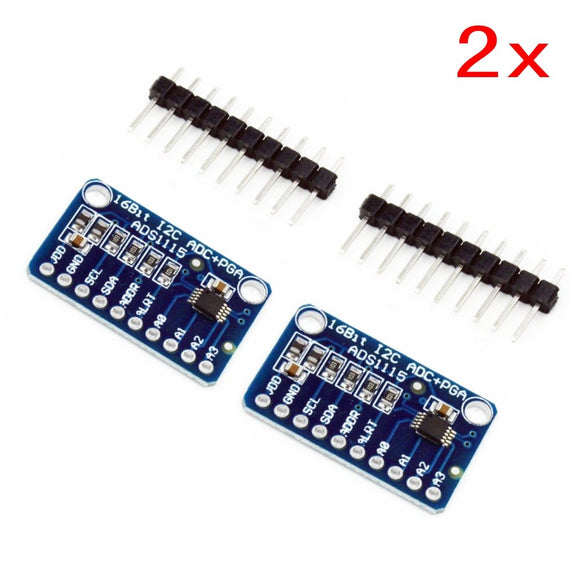 2 x CJMCU-ADS1115 Mini module de carte de développement ADC de convertisseur analogique-numérique de précision de 16 octets