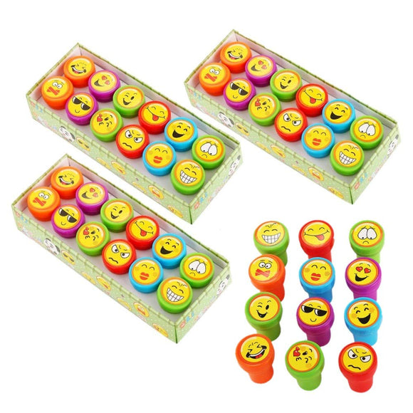 36 Emoticon-Emoji-Tintenstempel für Kinder, Stempelset, selbstfärbender Stempel für Kinder, Partygeschenke, Geschenke