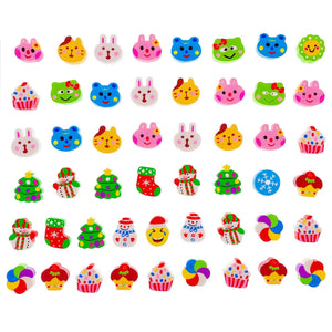 50 niedliche kleine Radiergummi-Set aus Gummi für Kinderpartygeschenke, Kindergeburtstags-Partytütenfüller
