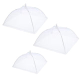 3 x White pop-up mesh Screen Food Covers mesh Reusable and Folding Food net Tent Kitchen Outdoor