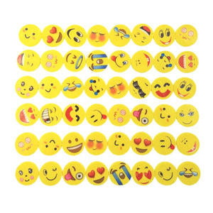 48 x neuartige Radiergummis, Lächeln, Lachen, Schüchtern, Emoji-Gummi, süße Geschenke für Kinder, Partys, Anlässe, Festivals
