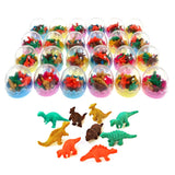 24 Dinosaurier-Eier mit kleinem Gummi-Dinosaurier-Spielzeug, Mini-Radiergummi für Kinder, Partys, Kinderfüller, Geschenk