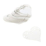 100 x Pearly white heart on wineglass name card table number decoration