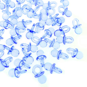100 x Mini sucette factice bleue, sucettes en acrylique, confettis de Table dispersés, décoration de fête