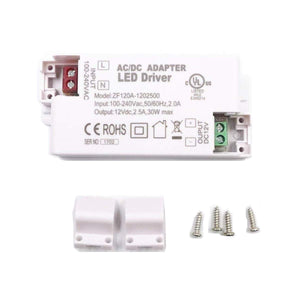 Convertisseur de transformateur LED AC100-240V à DC 12v 2,5a 30w pour ampoules de bande d'éclairage LED G4 MR11 MR16