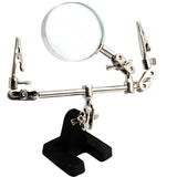 Helping Hands Magnifier with Crocodile Clip + 8X Magnifying Glass Lens Third Hand for Soldering
