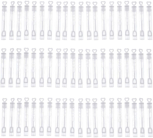 60 x White Wedding Wand Heart Tube Bubble Party Favour Table Decorations for Wedding Birthday