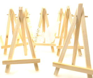 10 x kleine Holztafel-Staffelei, Partyschild, Fotohalter, Ständer, Hochzeit, Geburtstag, Stehtisch