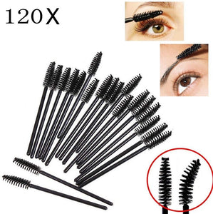 120 x brosses à cils jetables brosse à mascara baguettes à sourcils applicateur de maquillage pour le maquillage