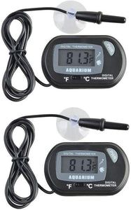 2 x kleines digitales Aquarienthermometer mit Saugnäpfen, Sonde und Batterie