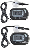 2 x Small digital aquarium thermometer with suction cups & probe & battery