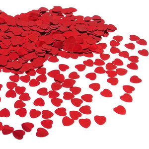 5000 x 1 cm rotes Liebesherz aus Kunststoff für Hochzeit, Konfetti, Esstisch, Sammelalbum