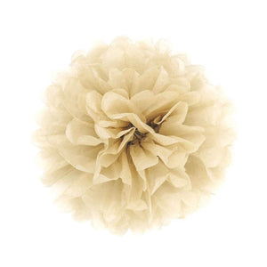 10x 10inch / 25cm, tissue  poms pompoms decorations  wedding Christmas party  (khaki / pale brown)