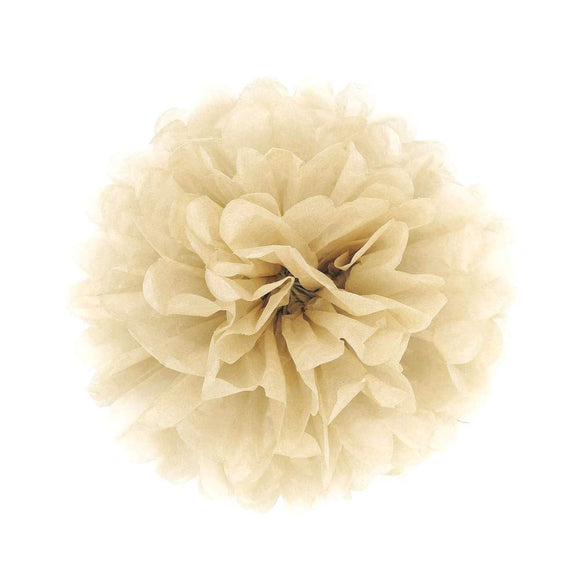 10x 10inch / 25cm, tissue  poms pompoms decorations  wedding Christmas party  (khaki / pale brown)