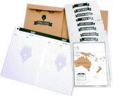 Weltkarten-Tagebuch mit 8 Rubbelkarten-Reisetagebuch, Rubbel-Kartenseiten, Notizbuch, Rubbel-Reisebericht