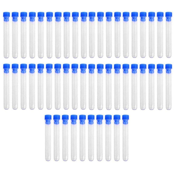 50 x Plastic leakproof sample containers test tubes with lids, 5ml 12 * 75mm, storage liquid