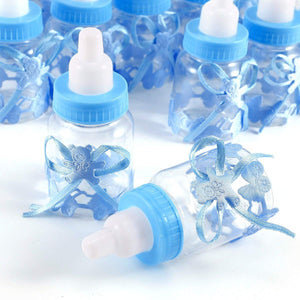 24 x Blue favour feeding bottle candy bottle party box bag for favour , sweets, gifts & jewelry