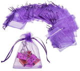 50 x sacs de faveur de fête en Organza violet sac de bonbons confettis 12x9 cm petits sacs à cordon pour mariage