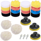 Set of 25 car polishing sponge pads kit, 3inch 8cm car polisher pads with M10 drill adapter