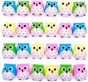 24 x Novelty two holes pencil sharpener with container owl toy  for children birthday favours kids party bag