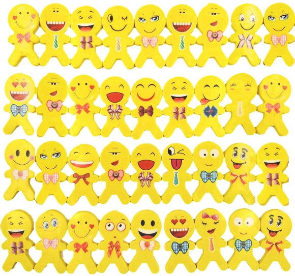 36 pieces Emoji Erasers with smile laughing shy facial expression, Novelty Rubbers Gifts for Kids