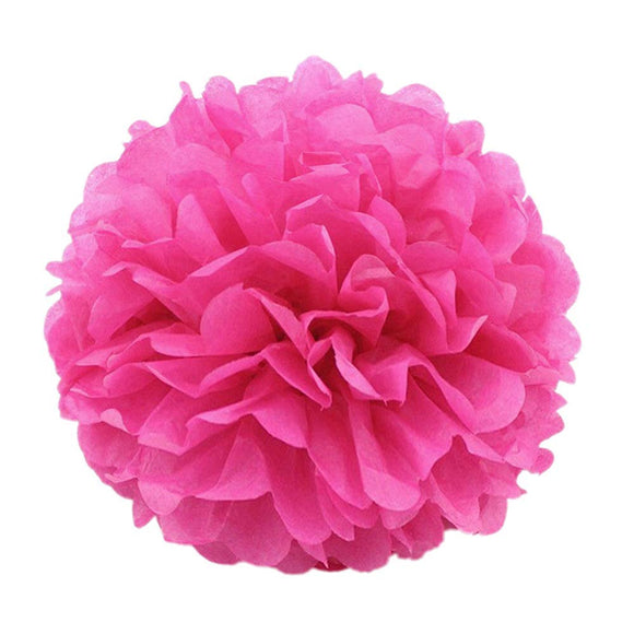 10 Hot pink tissue paper pom pom 10