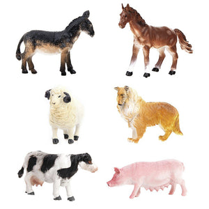 Ensemble assorti de 6 figurines d'animaux de ferme, jouets de bain portables pour enfants, cadeau d'anniversaire