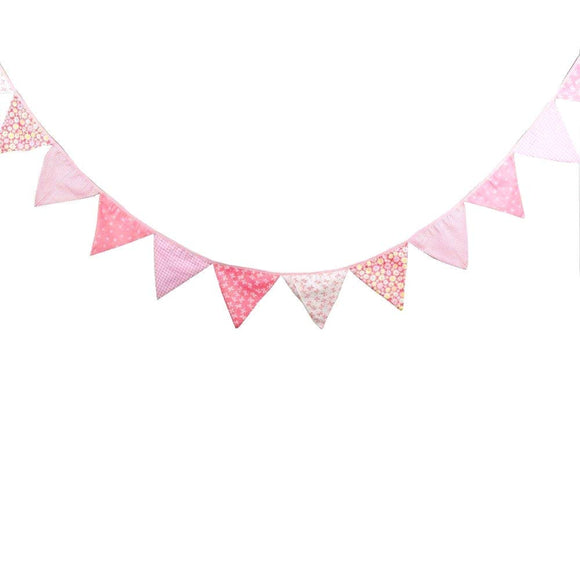 Bannière en tissu de drapeau triangulaire de banderole de fête rose de 3,5 m 12 pieds