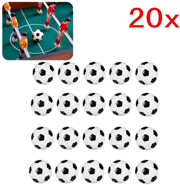 20 x Plastic soccer table balls table football accessories 32mm kids & adults birthday party favours