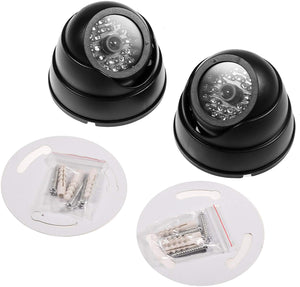 2 x gefälschte Überwachungs-Sicherheits-CCTV-Kuppelkamera mit blinkender LED. Echte Nachahmung