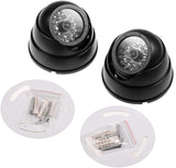 2 x gefälschte Überwachungs-Sicherheits-CCTV-Kuppelkamera mit blinkender LED. Echte Nachahmung