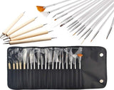 20 pcs Professional nail Art Brushes Pen Tools set with Wooden punteggia Design Paint Brush set kit