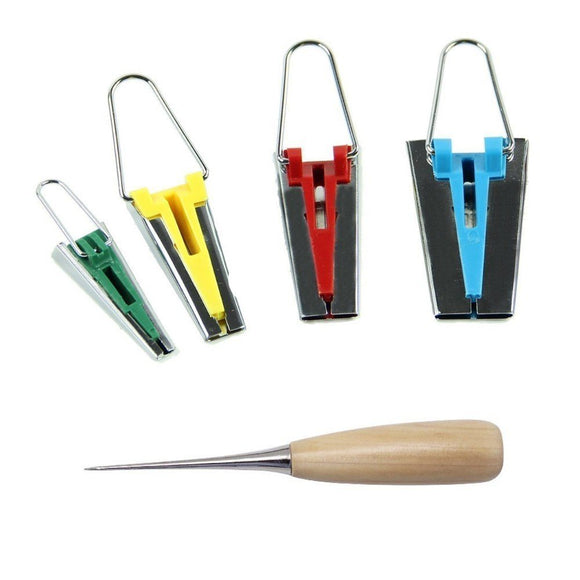 Stoff-Schrägband-Werkzeug-Set mit 4 Größen: 25 mm, 18 mm, 12 mm und 6 mm