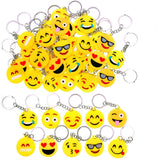 50 x Emoji-Schlüsselanhänger, Emoticon-Schlüsselanhänger, Kindergeburtstag, Gastgeschenke, Partytütenfüller, Kinderparty