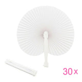 30 White heart folding fan Japanese hand held fan for party wedding communion church travelling