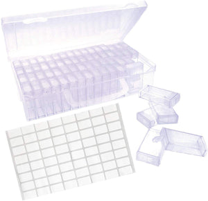 Aufbewahrungsbox für Diamantmalerei-Edelsteine ​​mit 64 einzelnen Fächern mit Deckel, Meeresperlen-Organizer