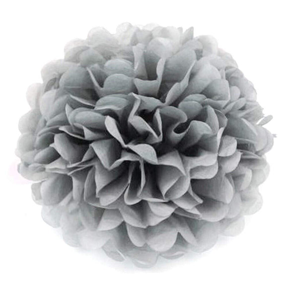 10 x 10 inch 25 cm tissue pompoms decorations birthday grey flower balls