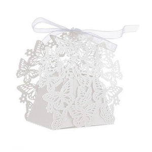 Coffrets cadeaux en papier blanc nacré 50x, pour faveurs de mariage, chocolats, bonbons, banquet, anniversaire, fiançailles