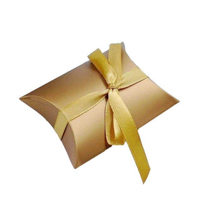 50 x goldene Kissen, Party-Hochzeitsgeschenkboxen, Geschenkbox für Gastgeschenke, Süßigkeiten, Konfetti, Schmuck