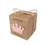 50 x Little Princess kraft paper baby shower favour boxes for girl baby shower girl birthday party