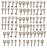 75 x Vintage-Skelettschlüssel, bronzefarben, Charm-Schlüssel, Anhänger, DIY, handgefertigte Halskette, Bastelprojekte