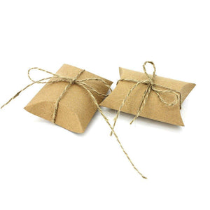 50 rustikale Geschenkschachteln für Hochzeiten mit Juteschnur und Kraftpapier, kleine Süßigkeiten für Weihnachten, Taufe, Party