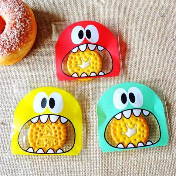 400x Monster self-adhesive cookie bags sweetie bags candy bags party treat bags for sweets snacks