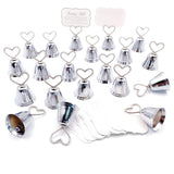 20 Silver bell wedding kissing card photo memo place holder birthday baby shower Christmas party