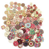300 x Vintage-Holzknöpfe, mehrfarbig, 2 Löcher, runde Knöpfe, DIY, Nähen, Basteln, Stricken, Dekoration