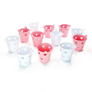 12 x Mini-Metalleimer, Partygeschenkboxen, Geschenkbox, Beutel für Süßigkeiten, Geschenke und Schmuck, Kinder, Taufe